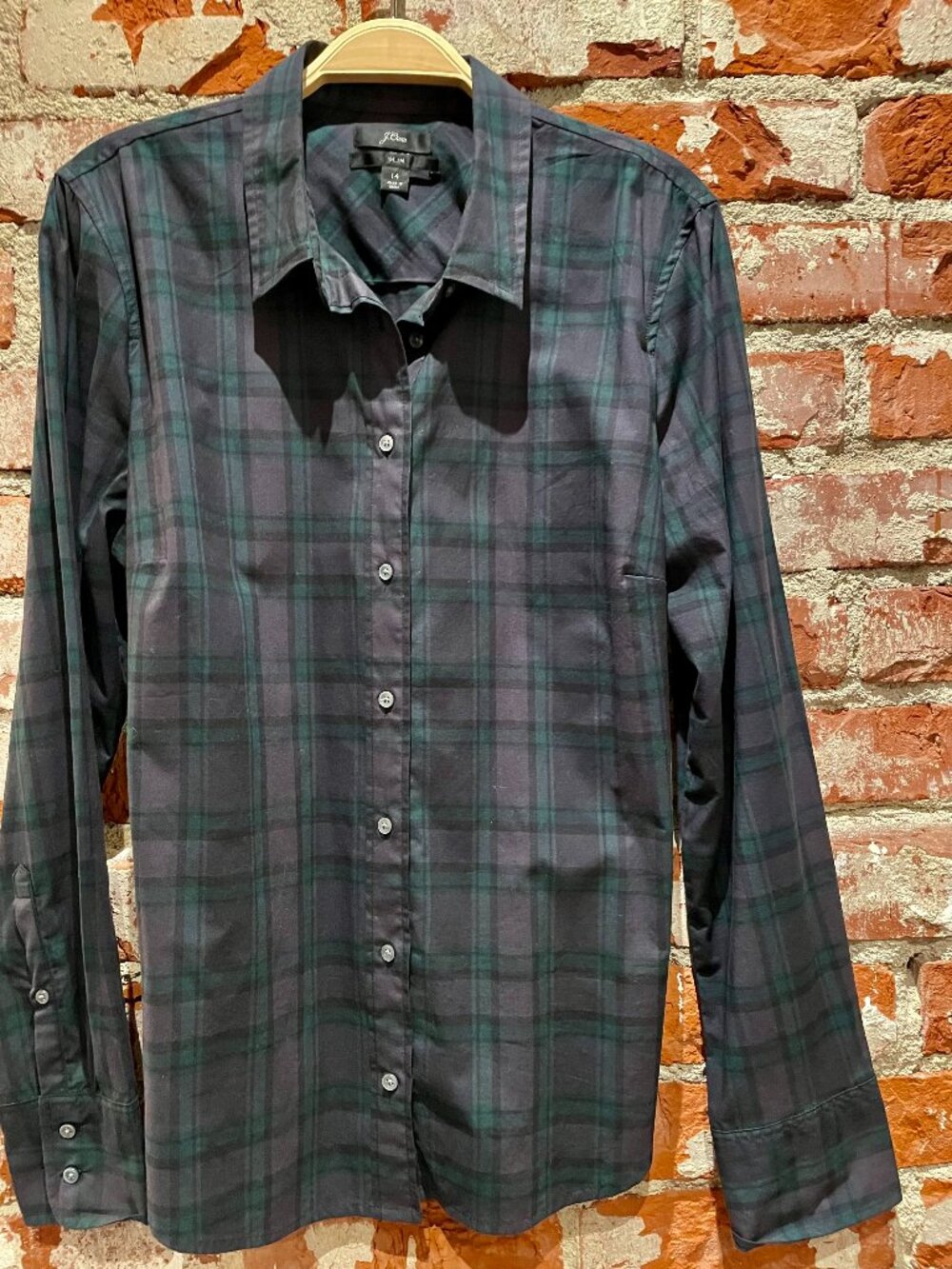 J CREW Modern Black Watch Tartan SLIM button down shirt